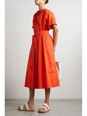 Co Poplin Shirtdress in Orange, size Large (fits L/XL)